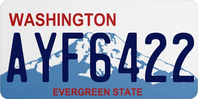 WA license plate AYF6422