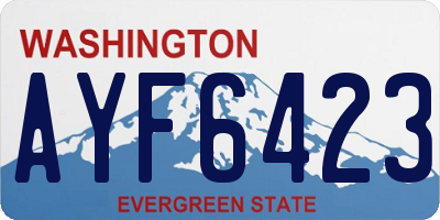WA license plate AYF6423
