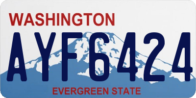 WA license plate AYF6424
