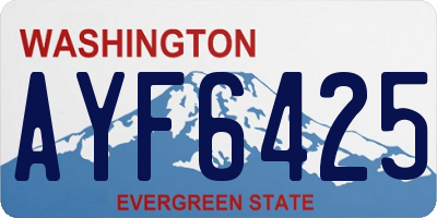 WA license plate AYF6425