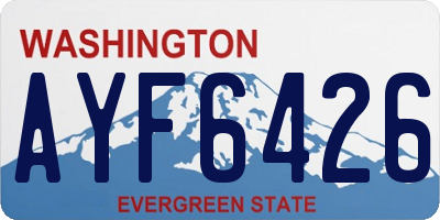 WA license plate AYF6426