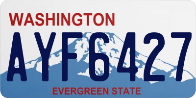 WA license plate AYF6427