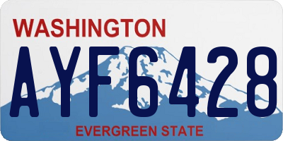 WA license plate AYF6428