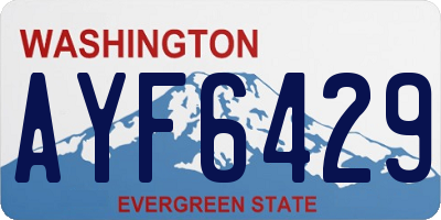 WA license plate AYF6429