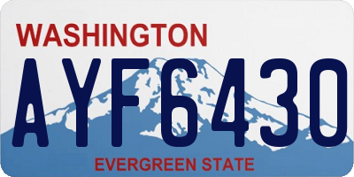 WA license plate AYF6430