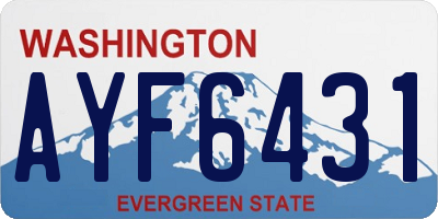 WA license plate AYF6431