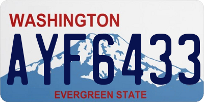 WA license plate AYF6433