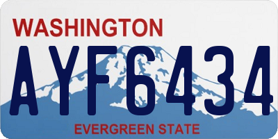 WA license plate AYF6434