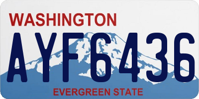 WA license plate AYF6436