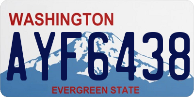 WA license plate AYF6438