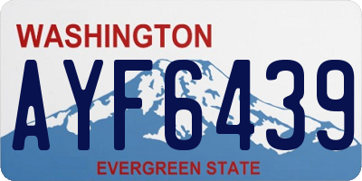 WA license plate AYF6439