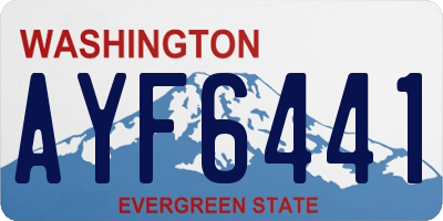 WA license plate AYF6441