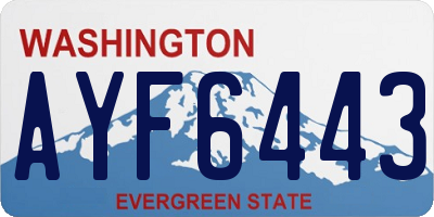 WA license plate AYF6443