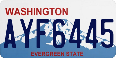 WA license plate AYF6445