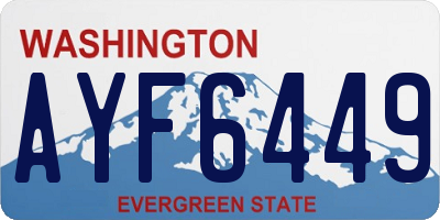 WA license plate AYF6449