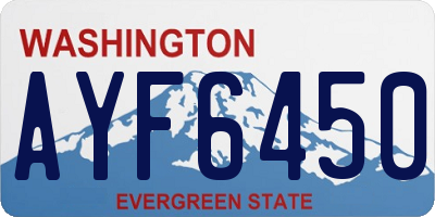 WA license plate AYF6450