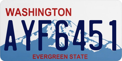 WA license plate AYF6451