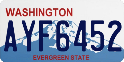 WA license plate AYF6452