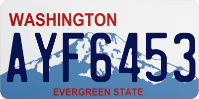 WA license plate AYF6453