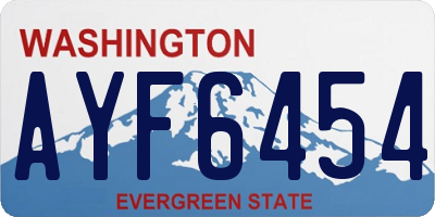 WA license plate AYF6454