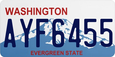 WA license plate AYF6455