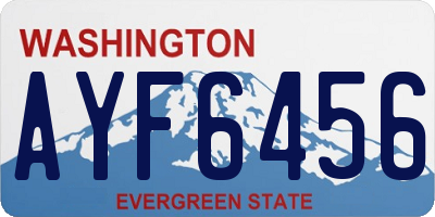 WA license plate AYF6456