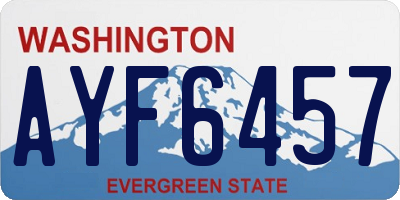WA license plate AYF6457