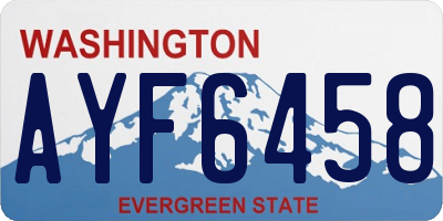 WA license plate AYF6458