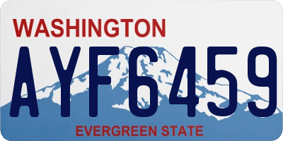 WA license plate AYF6459