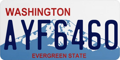 WA license plate AYF6460