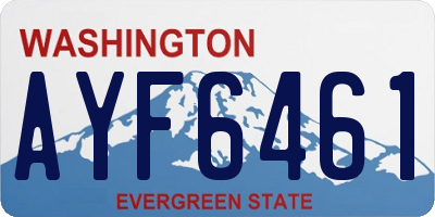 WA license plate AYF6461
