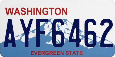 WA license plate AYF6462