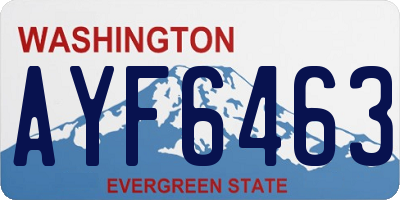 WA license plate AYF6463