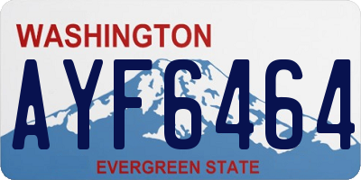 WA license plate AYF6464