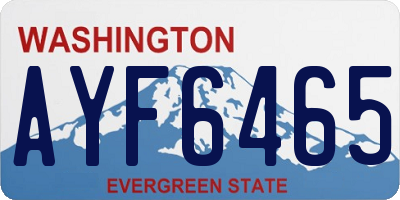 WA license plate AYF6465
