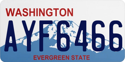 WA license plate AYF6466