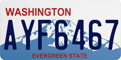 WA license plate AYF6467