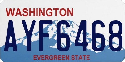 WA license plate AYF6468