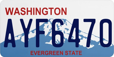 WA license plate AYF6470