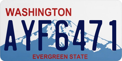 WA license plate AYF6471