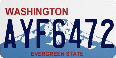WA license plate AYF6472