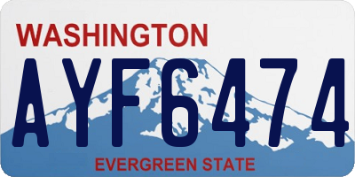 WA license plate AYF6474