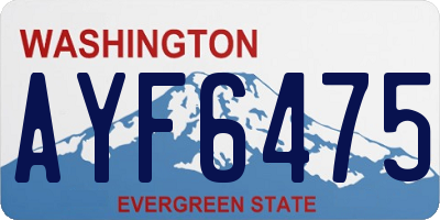 WA license plate AYF6475