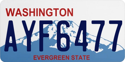 WA license plate AYF6477