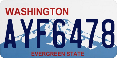 WA license plate AYF6478