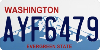 WA license plate AYF6479