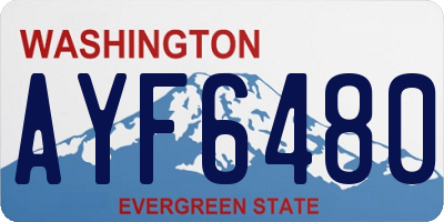 WA license plate AYF6480