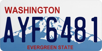 WA license plate AYF6481