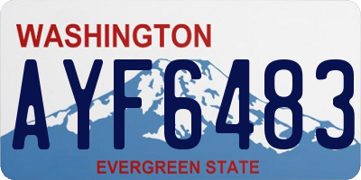 WA license plate AYF6483