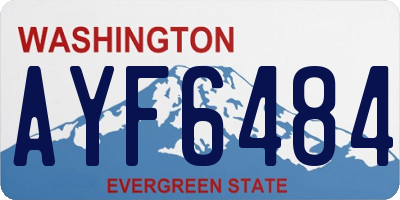 WA license plate AYF6484